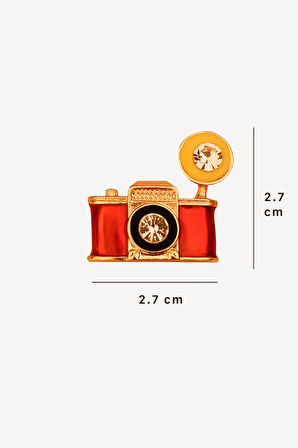 Kırmızı Fotoğrafçı Broş