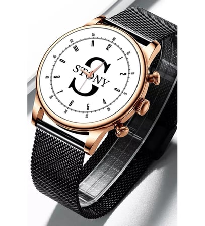 STONY Sade Dereceli Kadran Rose Gold Çerçeve Erkek Kol Saati Sevgiliye Hediye