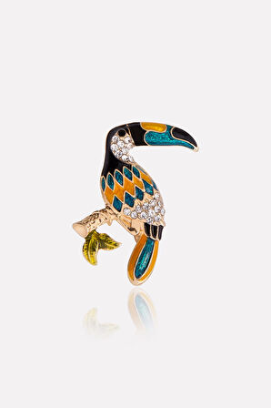 Tropikal Tukan Kuş Broş