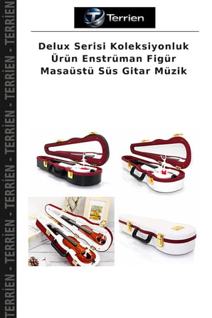 Delux Serisi Koleksiyonluk Ürün Enstrüman Figür Masaüstü Süs Gitar Müzik