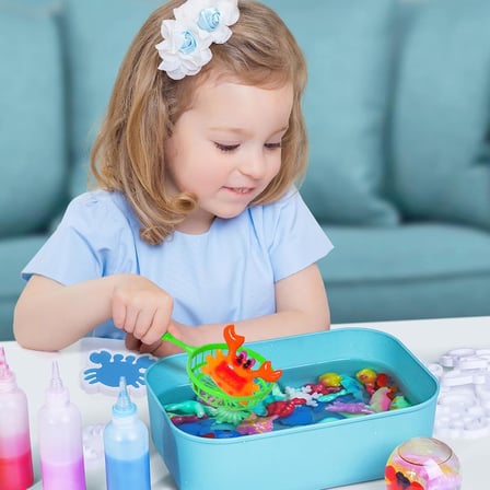 Elf Aqua Gel sihirli su oyuncak seti 5 jel şişe 6 adet kalıp