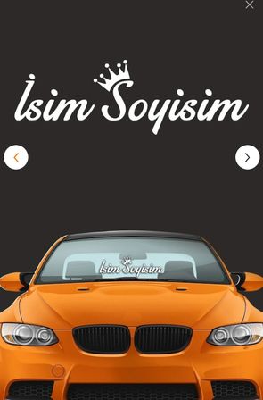 Kişiye Özel Oto Sticker Size Özel Isim Stance Taçlı Büyük Boy Cam Yazısı Araba Stickerı 50CM