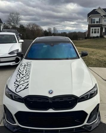  “lâ Ilâhe Illallah Muhammedün Resûlullah” Kelime-İ Tevhid Sticker Araba Kaput Stickerı siyah 80cm