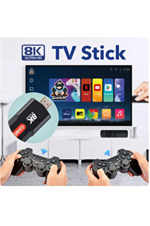 Son Nesil Profesyonel Game Stick 5G 8K HD Oyun Konsolu Android TV