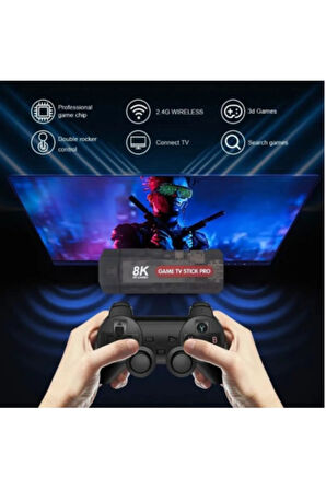 Son Nesil Profesyonel Game Stick 5G 8K HD Oyun Konsolu Android TV