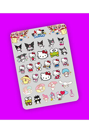 Sanrio Karışık Sticker Set Etiket A5 (13x18) 30 Etiket