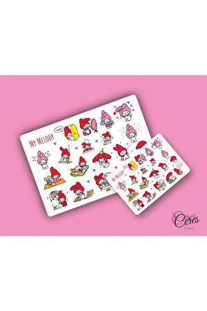 My Melody Sanrio Hello Kitty Sticker Etiket 2 Sayfa 40 Etiket