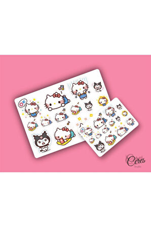 Hello Kitty Sanrio Karışık Sticker Set Etiket 4 Sayfa 70 Etiket