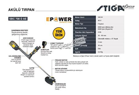 Stiga SBC700D AE Akülü Tırpan