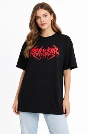 Vexor Baskılı T-Shirt Yazlık Kısa Kol Bisiklet Yaka Rahat Kalıp Tişört - Siyah