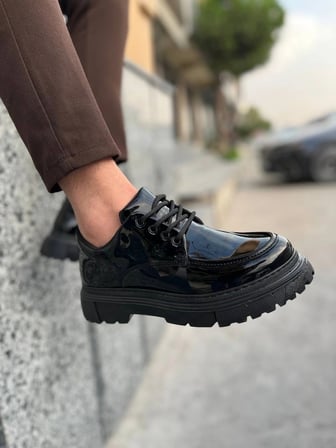 Vexor KB-X6 Kuback Kömür Rugan Günlük Erkek Ayakkabı