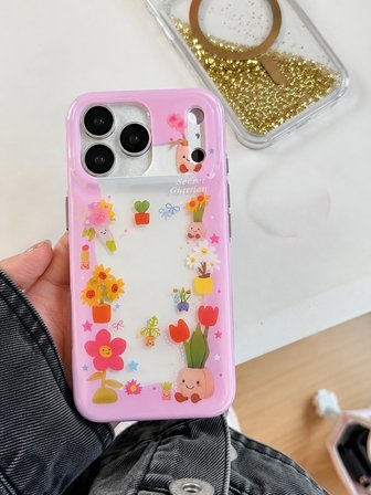 iPhone 17 PRO MAX uyumlu - Yanları Şeffaf Arkası Parlak Kapak Desenli Koruyucu Telefon Kılıfı