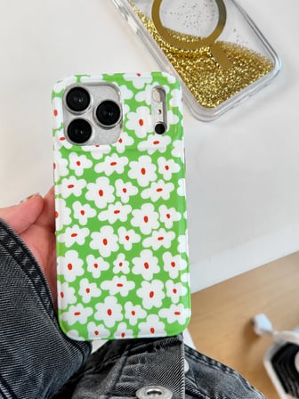 iPhone 17 PRO uyumlu - Yanları Şeffaf Arkası Parlak Kapak Desenli Koruyucu Telefon Kılıfı