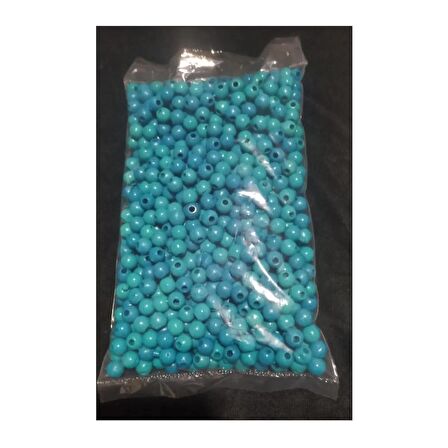 Boncuk Plastik Delikli 10 Mm 500 Gr Turkuaz