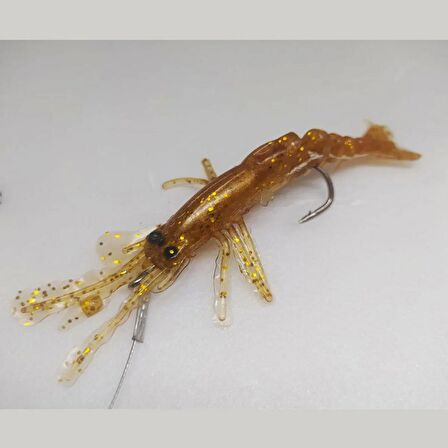 Karides Sahte Silikon Shrimp Balık Yemi Silikon Karides 7,62 cm 6,5 gr Kahverengi