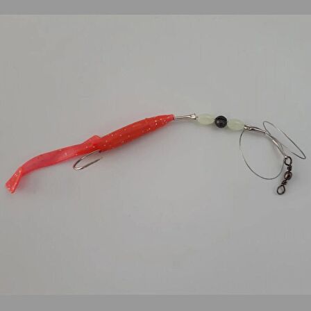 Levrek Lüfer Avcısı (3 ADET) Çelik Telli Silikon Balık 8,5 Cm Pembe