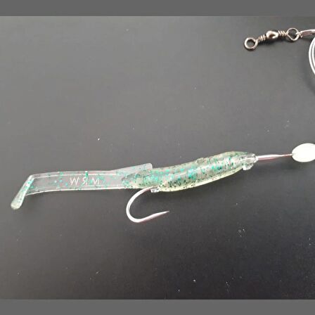 Levrek Lüfer Avcısı Çelik Telli Silikon Balık 6,5 Cm Simli Yeşil (3 AD)