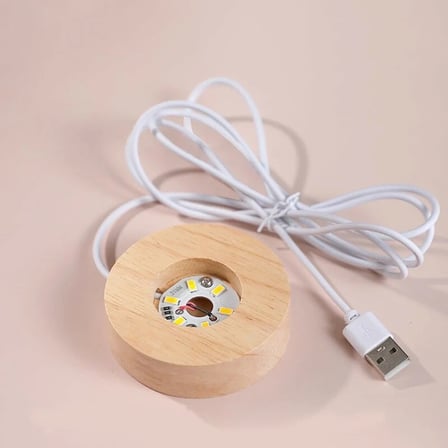 Işıklı Kristal Cam Küre - Satürnlü Kız Tasarımlı - Ahşap Altlıklı - USB Bağlantılı