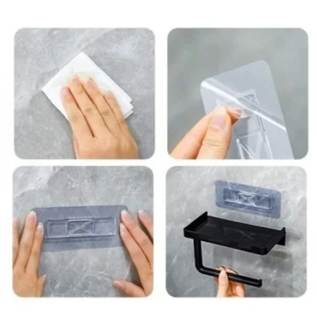 Tuvalet Kağıdı Askılığı - Raflı ve Yapışkanlı - Matkapsız Banyo Aksesuarı