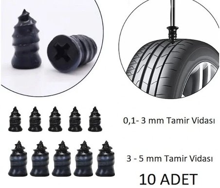 Lastik Tamir Kiti Kauçuk Vida Seti