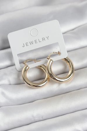 USLUCAN ALIŞVERİŞ Gold Renk Pirinç Halka 25 mm Kadın Küpe