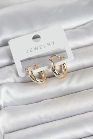 USLUCAN ALIŞVERİŞ Gold Renk Pirinç Halka 15 mm Kadın Küpe