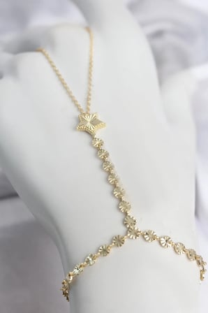 Gold Renk Pirinç Lazerli Yıldız Model Zirkon Taşlı Şahmeran