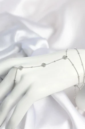 Pirinç Gümüş Renk Yonca Model Kadın Şahmeran
