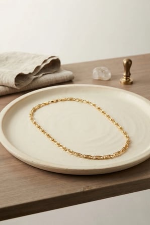CM Yay Model Gold Renk 50 cm Kadın Kolye