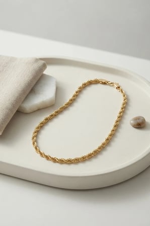 CM Burgu Model Gold Renk 10 mm Kalınlık 50 cm Kadın Kolye