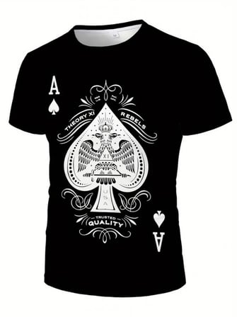 Erkekkısa Kollu Yuvarlak Yaka Desenli Viskon T-shirt