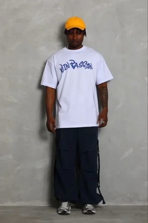 USLUCAN ALIŞVERİŞ Erkek Baskılı T-Shirt Kısa Kol Bisiklet Yaka Regular Fit Rahat Kalıp Günlük Tişört - Beyaz