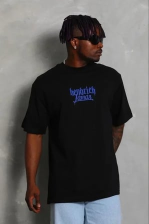 USLUCAN ALIŞVERİŞ Erkek Baskılı T-Shirt Kısa Kol Bisiklet Yaka Regular Fit Rahat Kalıp Günlük Tişört - Siyah