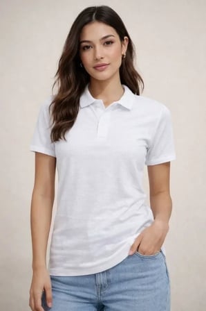 USLUCAN ALIŞVERİŞ Polo Yaka Pike Kumaş Düğmeli Basic Tişört T-Shirt Günlük Rahat - Beyaz
