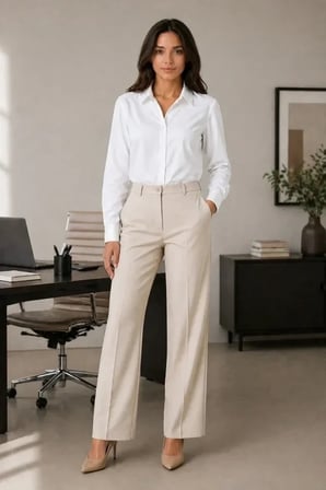 Uzun Kol Gömlek Düğmeli Klasik Yaka Günlük Ve Ofis Şıklığına Uygun - Beyaz