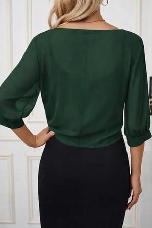 Kadın Fakir Kollu önden Bağlamalı Kısa şifon Bolero Ceket