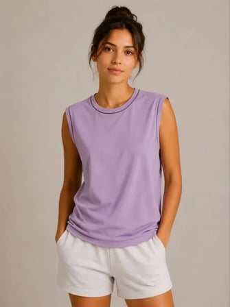 3’lü Kolsuz Sporcu Atlet Seti Yazlık Bisiklet Yaka - Siyah, Kırmızı, Lila