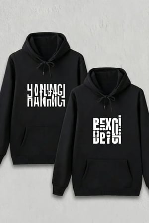 Sevgililer Günü Hanımcı Hediye Baskılı Oversize Kapüşonlu Sweatshirt - Siya