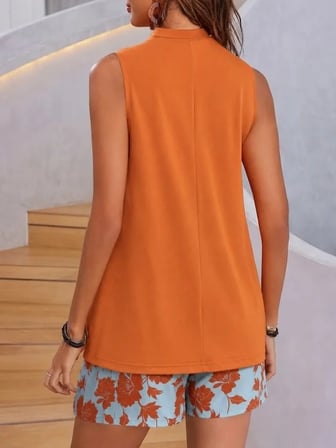 Kadın Askılı V Yakalı Sandy Bluz Ve Desenli Short Ikili Takım