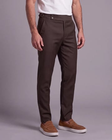 Erkek Toka Detaylı Kumaş Pantolon