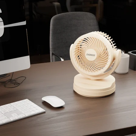 EVEREST EFN-509 KREM 3 Kademeli Hız 175cm 3 Kanat Pervane ve Çerçeve Masaüstü USB Vantilatör(1923)