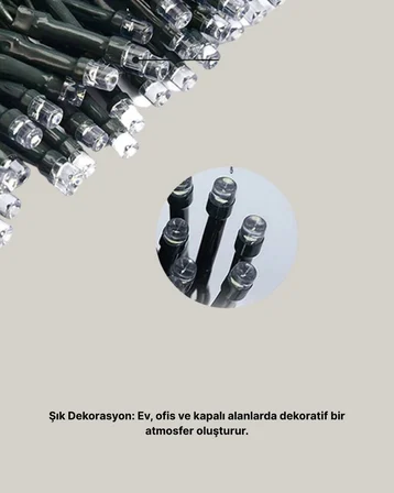 Animasyonlu LED Işıklı 10 Metre Uzaktan Kumandalı Dekoratif Işık