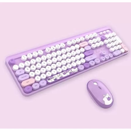 Hello Bear Mor Klavye Mouse Set