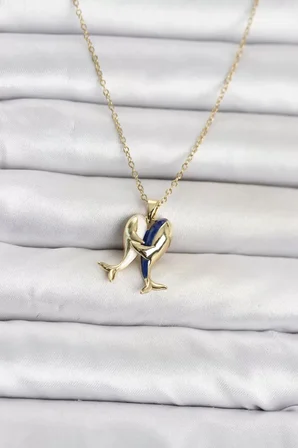 316L Çelik Zincir Gold Renk Dolphin Model Kadın Kolye TJ-BKO11094