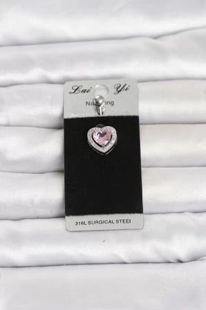 316L Cerrahi Çelik Pembe Kalp Model Göbek Piercing TJ-PR1411