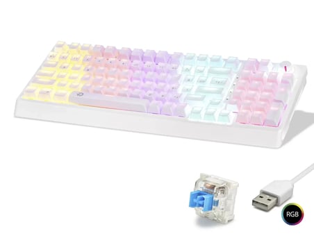 Mekanik Gaming Klavye 104 Tuş Blue Switch Rgb - Beyaz G500XW