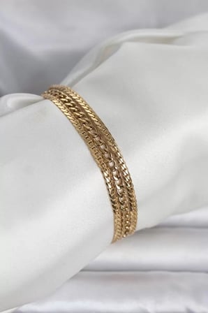 316L Çelik Gold Renk 3'lü Kadın Bileklik - TJ-BB8384