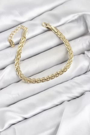 CM Singapur Zincir Model Gold Renk Pirinç Kadın Bileklik TJ-BB8593