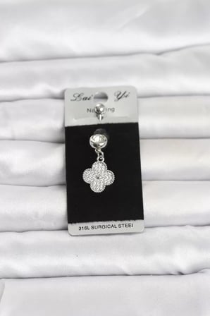316L Cerrahi Çelik Sallantılı Yonca Model Göbek Piercing TJ-PR1388