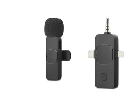 Kablosuz Yaka Mikrofonu Type-c Lightning 3.5 Mm Siyah HDX2781